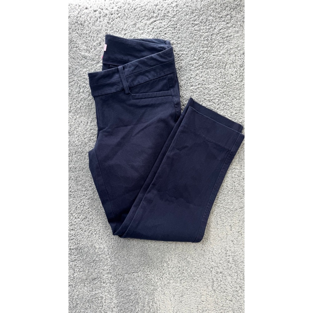 Lilly Pulitzer Navy Crop capri pant women 4 stretch preppy nautical